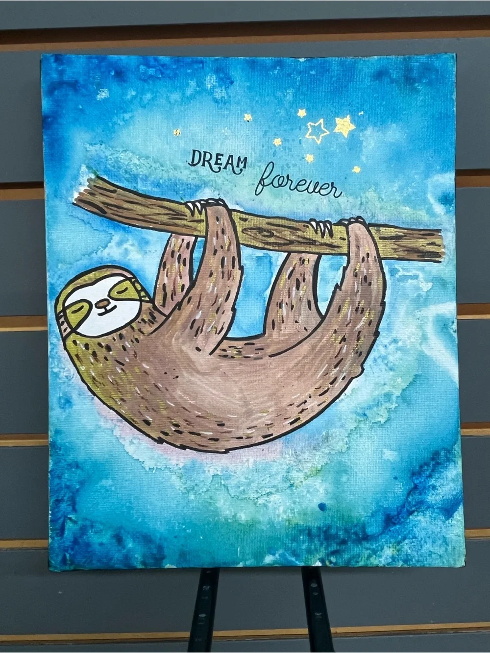 Dream Forever Blue Sloth Wall Art